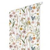 Patterned Wallpaper Spring meadow with butterflies - UN Designs 