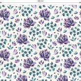 Mustertapete - Aquarell Blüten 03 - violett 