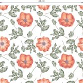Mustertapete - Aquarell Blüten 05 - rot 
