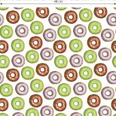 Papier peint à motifs Donuts marron, vert, gris 