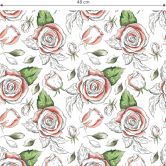 Mustertapete - illustrierte Rosen 