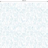 Mustertapete - Kinderalphabet - blau 