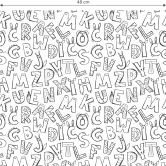 Mustertapete - Kinderalphabet - schwarz-weiß 