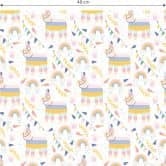 Papier peint à motifs - Lamas et arcs-en-ciel 