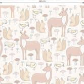 Mustertapete Tiere des Waldes 
