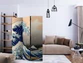 Screen room divider - Den store bølge ud for Kanagawa, 3-delt 