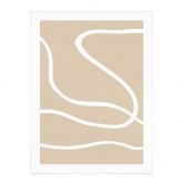 Poster 1X Studio - Weiße Pinselstriche auf Beige 
