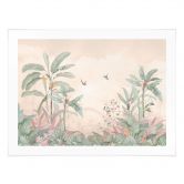 Dschungel Poster Tropische Idylle mit Kolibri Apricot - Bloomery Decor 