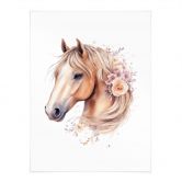 Poster Cheval Boho avec crinière de fleurs | Portrait de cheval pour la chambre d'enfant 