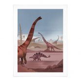 Poster Im Land der Dinosaurier - Braun 