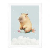 Poster enfant Capybara dans l'espace - Rêve d'étoile 