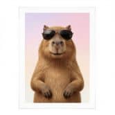 Poster Coole capibara met zonnebril 