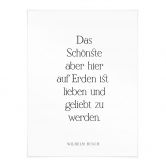 Poster Das Schönste auf Erden | Liebeszitat für das Wohnzimmer 