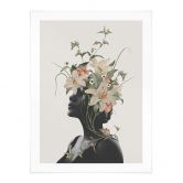 Poster Frida Floral Studio - Frauensilhouette mit Lilienblüten 
