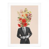 Poster Mann im Anzug mit Wildblumen - Frida Floral Studio 