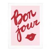 Poster Bonjour avec bouche à baiser - Fritsch 
