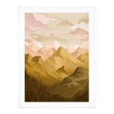 Poster Goldene Berge im Sonnenuntergang - Goed Blauw 