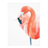 Poster Goed Blauw - Pink Flamingo 