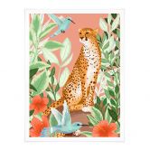 Poster Goed Blauw - Tropisch Pink 