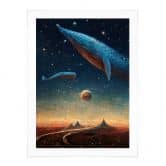 Poster Heine - Zwei Wale im Weltall - Astro Cruise 
