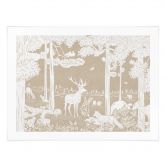 Poster Herbstlicher Wald mit Hirschen und Füchsen - Braun - Kikki Belle 