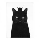 Poster Schwarze Katze mit Krone - Korenkova 