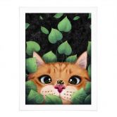 Poster fürs Kinderzimmer - Süße Katze im Busch - Korenkova 