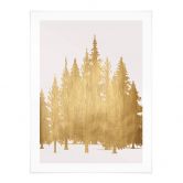 Poster Kubistika - Goldener Tannenwald 