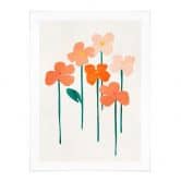 Poster Kleine Blumen in Peach-Farben - Kubistika 
