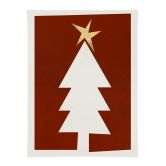 Poster Kubistika - Kerstboom met Gouden Ster - Kerstposter 