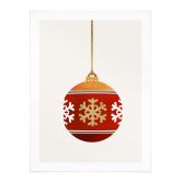 Poster Kubistika - Weihnachtskugel mit Schneeflocken 