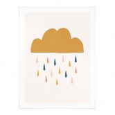 Poster für Kinder - Fröhlicher Regen in Pastelltönen - Menina Lisboa 