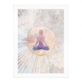 Plakat med lotusstilling - Meditation i det gyldne lys - Manovski 