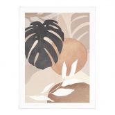 Poster botanique plante monster boho dans les tons naturels - Melloi Art Prints 
