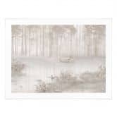 Poster Wald am See im Nebel in Beige - Ms Tiff 