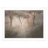 Poster Waldmagie im Morgennebel Beige - Ms Tiff 