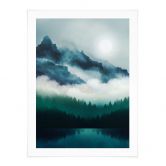 Poster Neblige Landschaft in der Nacht - SpaceFrog Designs 