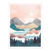 Poster SpaceFrog Designs - Sonnenaufgang am See 