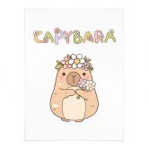 Poster Süßes Capybara mit Blumenkrone 