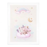 Poster Thai - Einhorn-Kätzchen auf der Zuckerwolke 