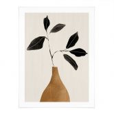 Poster Stilleben fürs Wohnzimmer - Zweig in goldener Vase - ThingDesign 