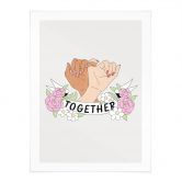 Poster Together Sisterhood Floral Hände 