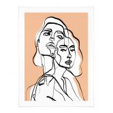 Poster Line Art Porträt von zwei Frauen - Treechild 
