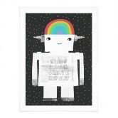 Poster für Kinder - Regenbogen-Roboter Sleep Laugh Create - Treechild 