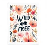 Poster Wild and free mit Aquarell-Blumen - Treechild 
