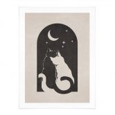 Animal Poster Two cats in the moonlight - Tunaboylu 
