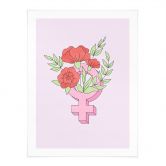 Poster Venuszeichen mit Blumen 