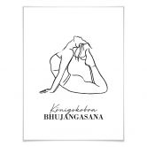Poster Yoga - Königskobra Line Art 