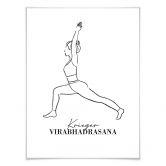 Poster Yoga - Krieger - Line Art 