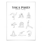 Plakat - Yoga Poses - Line Art 